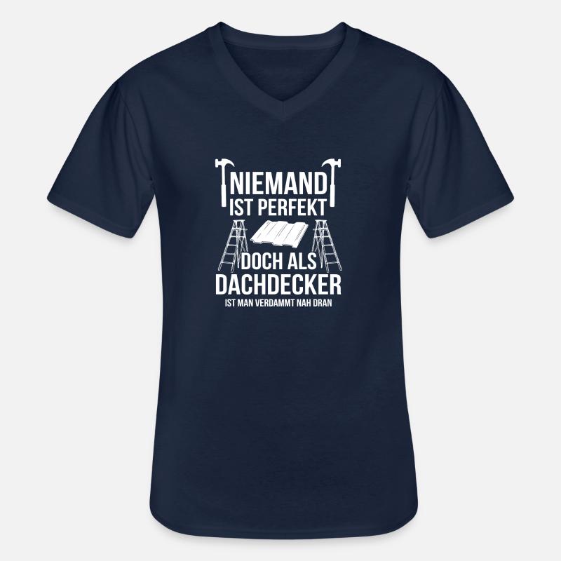 Dachdecker Spruch - Männer-T-Shirt mit V-Ausschnitt - Navy