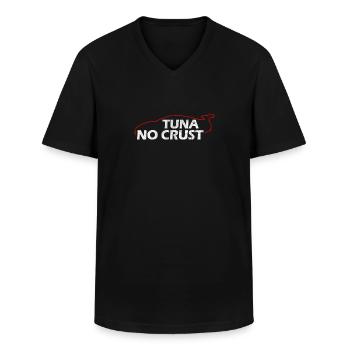 Thon sans croûte - T-shirt col V Homme - noir - Devant - AI Model Male 178 dark (178cm)