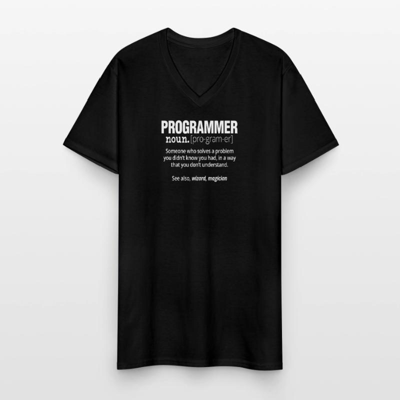Programmeur Nom Funny Software Engineer Coder T-shirt col V Homme