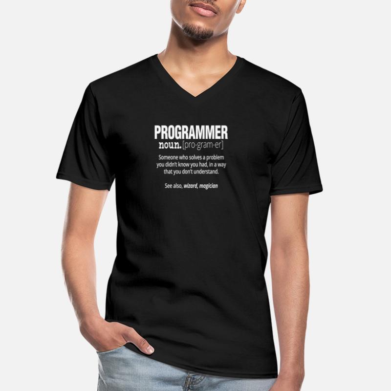 Programmeur Nom Funny Software Engineer Coder T-shirt col V Homme