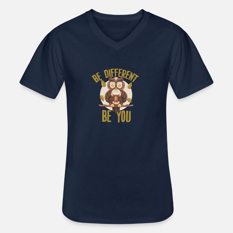 Be Different Be YOU - Männer-T-Shirt mit V-Ausschnitt - Navy