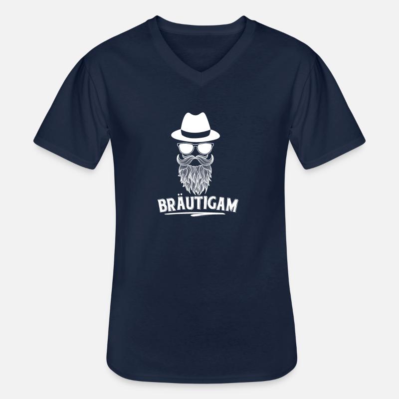 Bräutigam - Männer-T-Shirt mit V-Ausschnitt - Navy