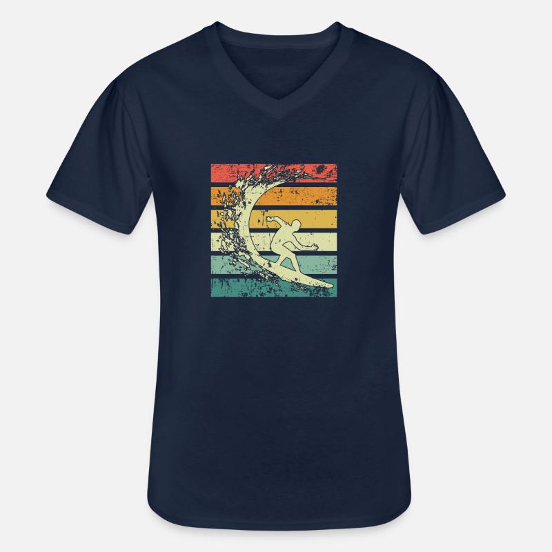 Surfer retro - Männer-T-Shirt mit V-Ausschnitt - Navy