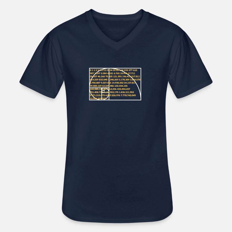 Fibonacci Formel Zahlenfolge - Männer-T-Shirt mit V-Ausschnitt - Navy
