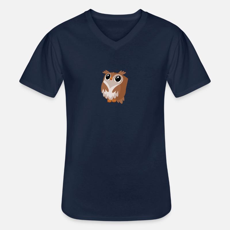 Eule - Männer-T-Shirt mit V-Ausschnitt - Navy