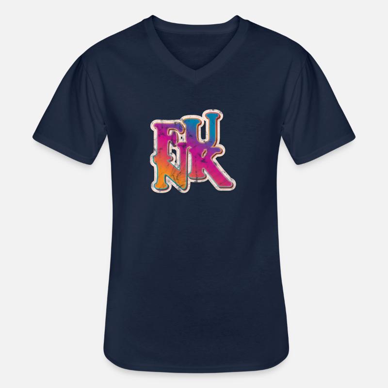 Funk Retro - Männer-T-Shirt mit V-Ausschnitt - Navy