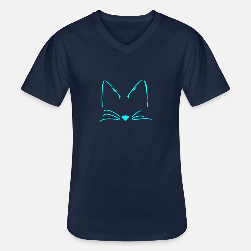 Katzen Katze süß - Männer-T-Shirt mit V-Ausschnitt - Navy