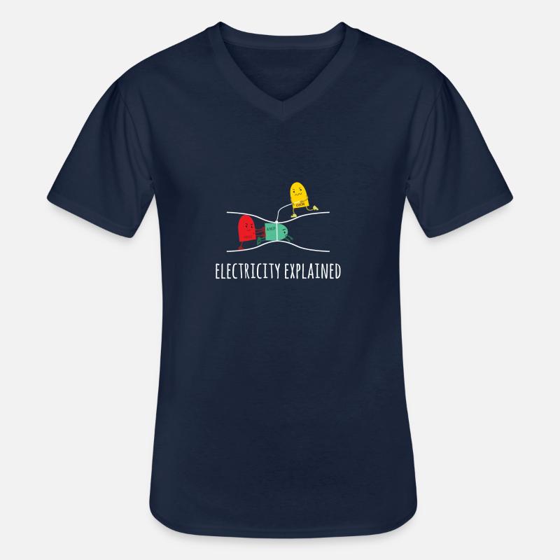 Electricity Explained Electricity Explained - Electricity - Men's V-Neck T-Shirt - navy