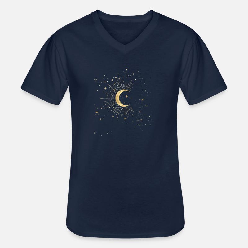 Mond mit Sternenhimmel Geschenk - Männer-T-Shirt mit V-Ausschnitt - Navy