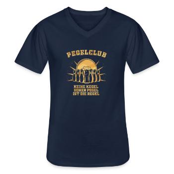 Lustiges Kegelclub - Pegelclub - Bier Sprüche - - Männer-T-Shirt mit V-Ausschnitt - Navy - Vorne - AI Model Male 178 dark (178cm)