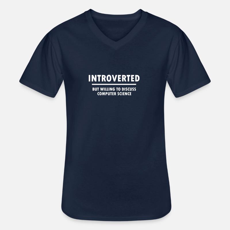 Introvertiert Informatiker Programmierer Geschenk - Männer-T-Shirt mit V-Ausschnitt - Navy