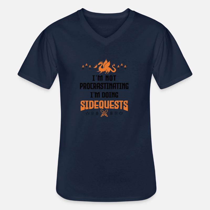 I'm Not Procrastinating - I'm Doing Side Quests - - Männer-T-Shirt mit V-Ausschnitt - Navy