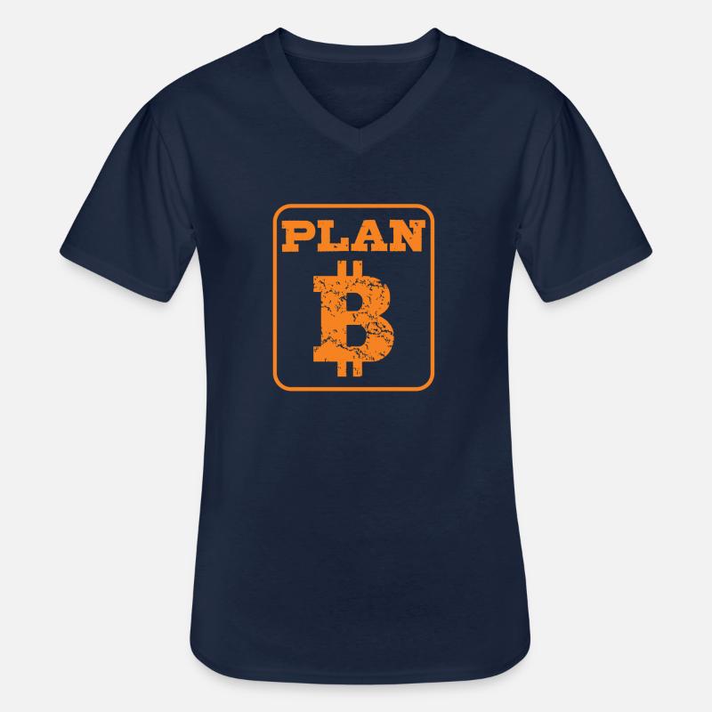 Bitcoin ist unser Plan B - Männer-T-Shirt mit V-Ausschnitt - Navy