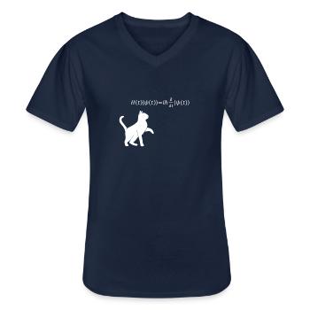 Chat De Schrödinger - physicien cadeau de physique nerd - T-shirt col V Homme - marine - Devant - AI Model Male 178 dark (178cm)