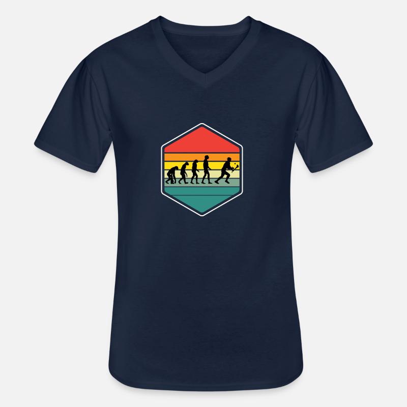 Die Evolution von Hurling - Männer-T-Shirt mit V-Ausschnitt - Navy