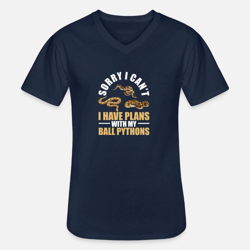 Pläne Mit Meinen Königspythons Schlangenboa - Männer-T-Shirt mit V-Ausschnitt - Navy