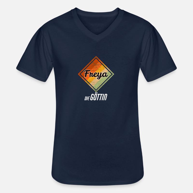 Freya - Männer-T-Shirt mit V-Ausschnitt - Navy