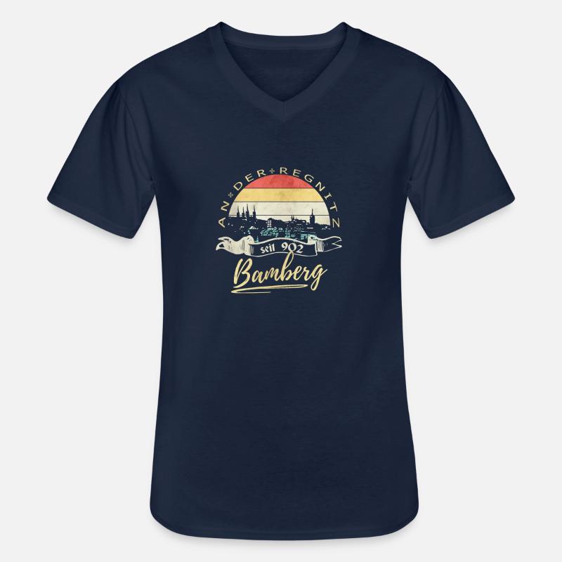 Bamberg an der Regnitz - Männer-T-Shirt mit V-Ausschnitt - Navy