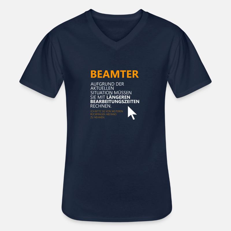 Beamter Spruch - Männer-T-Shirt mit V-Ausschnitt - Navy