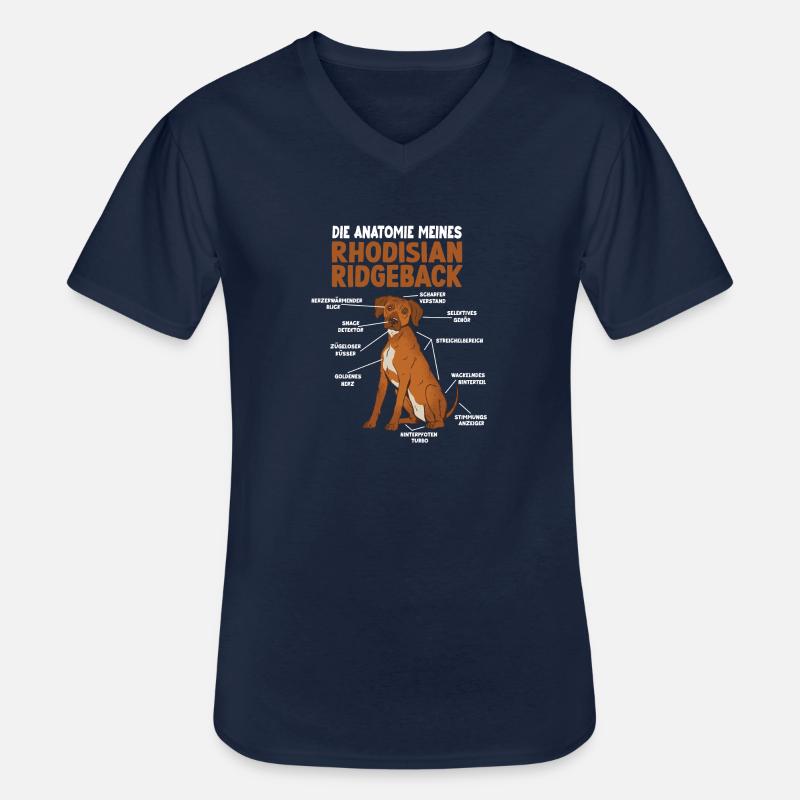 Rhodesian Ridgeback Anatomie Hundehalter Gassi - Männer-T-Shirt mit V-Ausschnitt - Navy