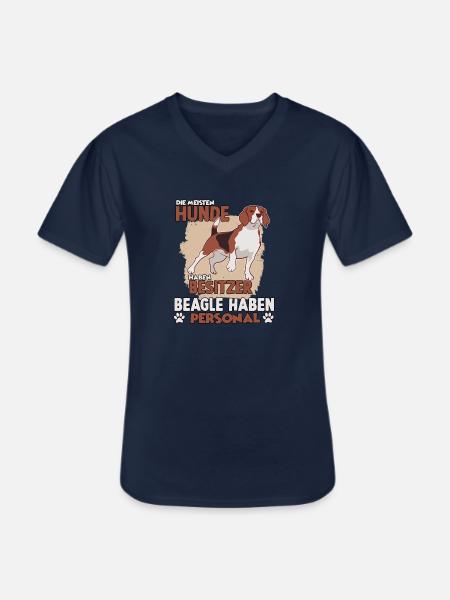 Beagle Hundebesitzer lustiges Jagdhund Gassi - Männer-T-Shirt mit V-Ausschnitt - Navy