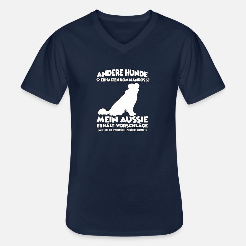 Obedience Australian Shepherd Hundetraining - Männer-T-Shirt mit V-Ausschnitt - Navy