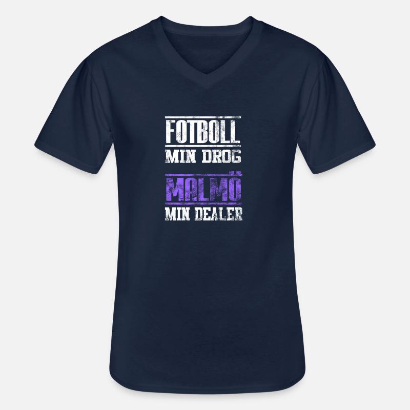 Malmö - Männer-T-Shirt mit V-Ausschnitt - Navy