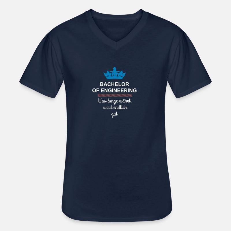 Bachelor of Engineering - Männer-T-Shirt mit V-Ausschnitt - Navy