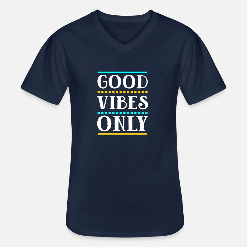 Good Vibes Only - Männer-T-Shirt mit V-Ausschnitt - Navy