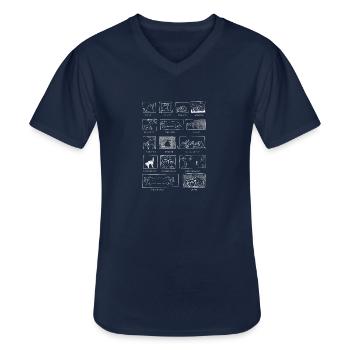 Synthétiseur Chats Synthétiseur Analogique Musicien Modulaire - T-shirt col V Homme - marine - Devant - AI Model Male 178 dark (178cm)