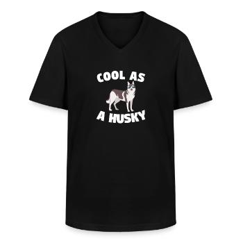 Cool comme un Husky Huskies Sibériens - T-shirt col V Homme - noir - Devant - AI Model Male 178 dark (178cm)