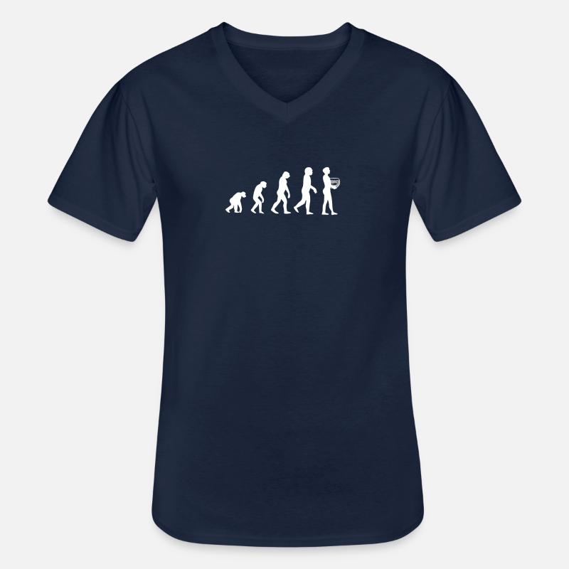 Aquarium Aquaristik Evolution - Männer-T-Shirt mit V-Ausschnitt - Navy