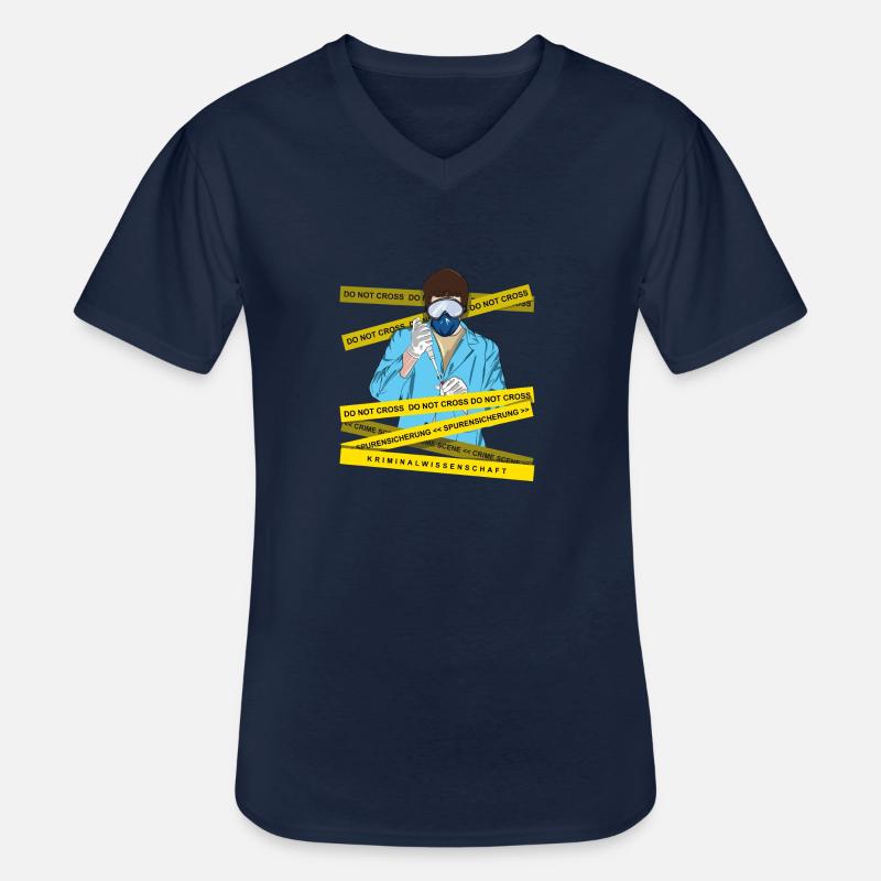 Spurensicherung - Kripo Polizei Kriminaltechnik - Männer-T-Shirt mit V-Ausschnitt - Navy
