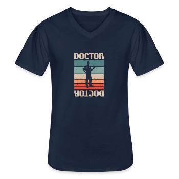 Retro Vintage Classic Doctor Medical - Männer-T-Shirt mit V-Ausschnitt - Navy - Vorne - AI Model Male 178 dark (178cm)
