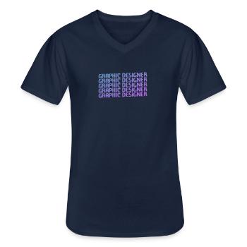 Designer Graphique Rétro Design Graphique - T-shirt col V Homme - marine - Devant - AI Model Male 178 dark (178cm)