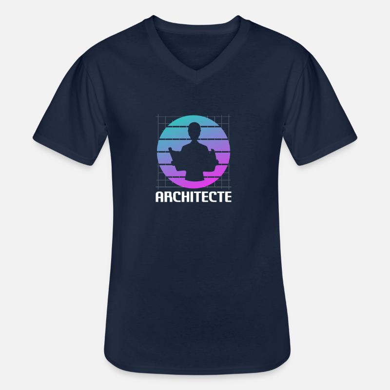 Retro Architecte Architecture Architectural - Männer-T-Shirt mit V-Ausschnitt - Navy