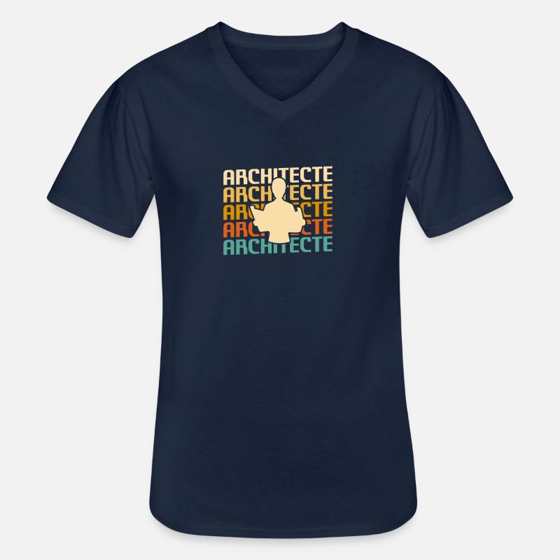 Retro Architecte Architecture Architectural - Männer-T-Shirt mit V-Ausschnitt - Navy