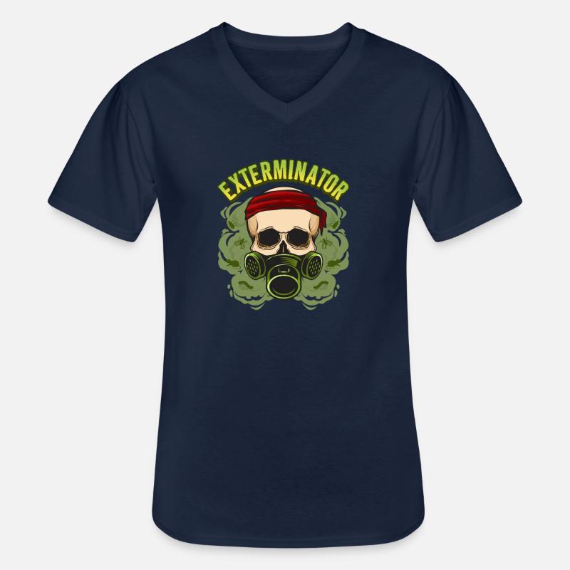 Kammerjäger-Gasmaske - Schädlingsbekämpfung - Männer-T-Shirt mit V-Ausschnitt - Navy