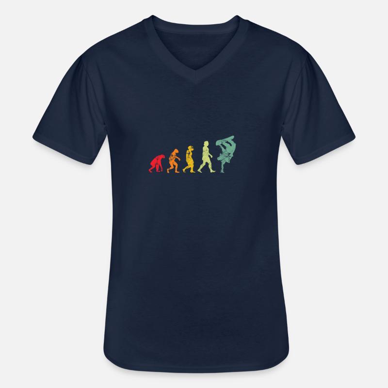 EVOLUTION SNOWBOARD - Männer-T-Shirt mit V-Ausschnitt - Navy