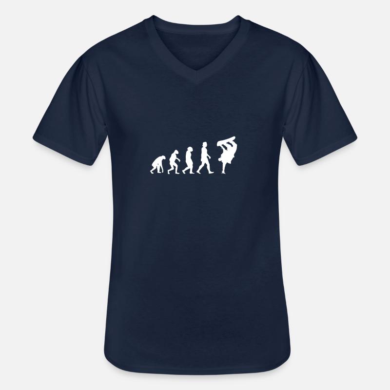 EVOLUTION SNOWBOARD - Männer-T-Shirt mit V-Ausschnitt - Navy