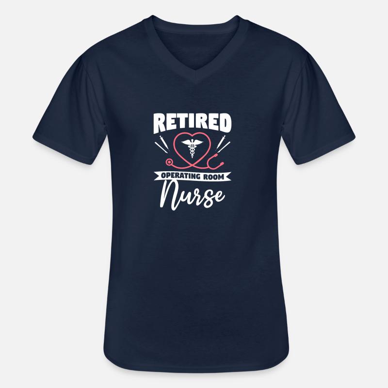 Pensionierte OP-Krankenschwester ODER Ruhestandsschwestern - Männer-T-Shirt mit V-Ausschnitt - Navy
