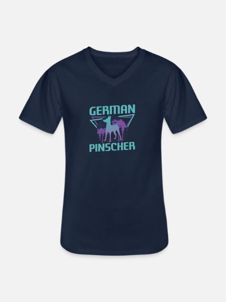 Retro German Pinscher Dog Lover - Men's V-Neck T-Shirt - navy