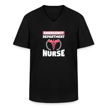 Emergency Department Nurse Emergency Room Nurses - Men's V-Neck T-Shirt - black - Front - AI Model Male 178 dark (178cm)