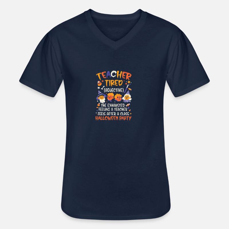 Lehrer Müde - Halloween Kostüm Schullehrer - Männer-T-Shirt mit V-Ausschnitt - Navy