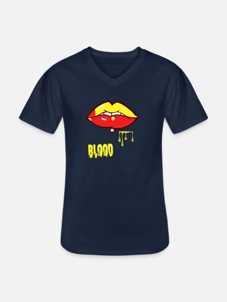 piercing & blood - Men's V-Neck T-Shirt - navy