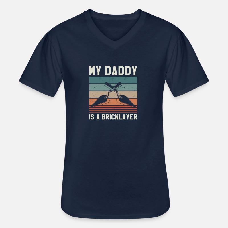 Mio padre è un muratore Muratore Muratori - Maglietta da uomo classica con scollo a V - navy