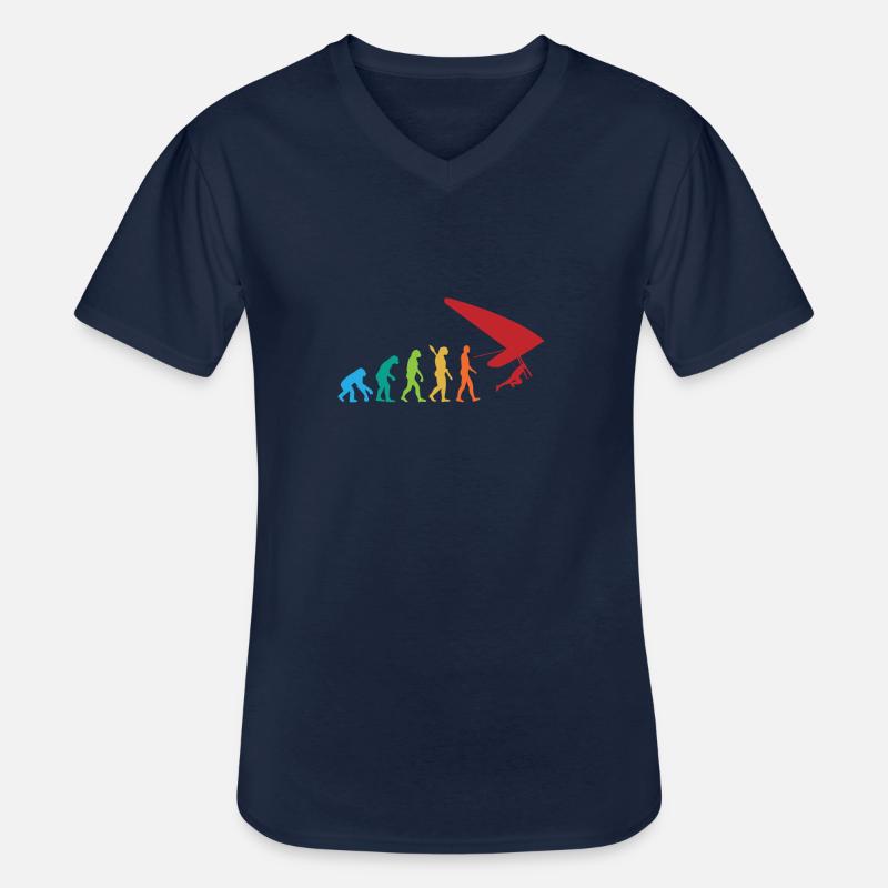 EVOLUTION HÄNGEGLEITER - Männer-T-Shirt mit V-Ausschnitt - Navy