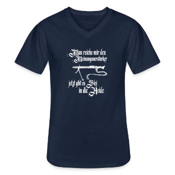 MG3 Deutsches Maschinengewehr 2 WK. Bundeswehr - Männer-T-Shirt mit V-Ausschnitt - Navy - Vorne - AI Model Male 178 dark (178cm)