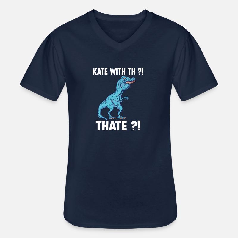 Kathe T-Rex overbite meme Kathe name - Männer-T-Shirt mit V-Ausschnitt - Navy