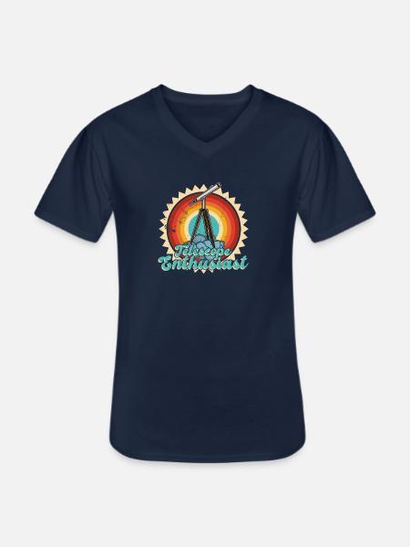 Stargazing Telescope Astronomers - Men's V-Neck T-Shirt - navy